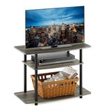 Furinno No Tools 3-Tier Entertainment Center Stand, TV Stands, TV Unit, TV Plank, Frans eiken/Zwart