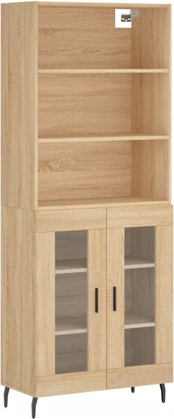 vidaXL Hoge kast 69,5x34x180 cm bewerkt hout sonoma eikenkleurig