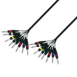 Adam Hall Cables KMCO3PPM38 Multicore kabel 8 x 6,3 mm jack stereo naar 8 x 6,3 mm jack stereo 3 m