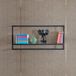 Stijlvolle zwarte wandplank, 71,1 cm x 33 cm x 18 cm, 100% melamine gecoat deeltjesbord en metalen frame, duurzaam en modern design voor thuis en op kantoor