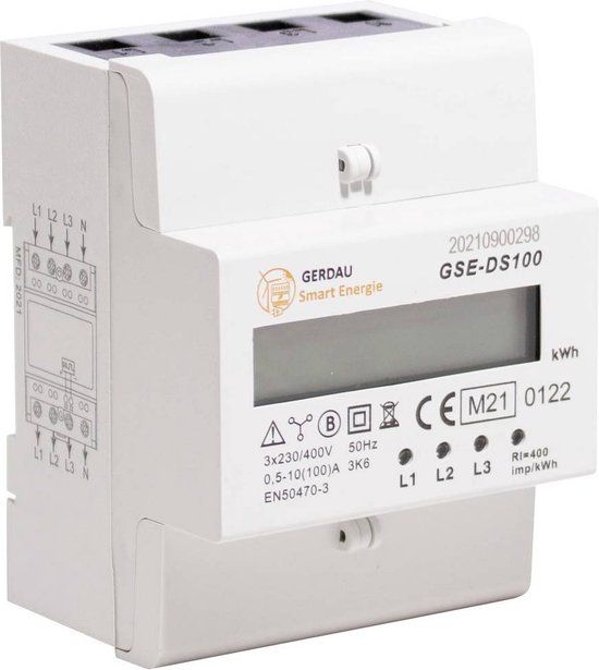 Counttec SDM72DM kWh-meter 3-fasen Digitaal 80 A Conform MID