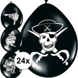 Merkloos / Sans marque Folat Piraten ballonnen - D25 cm - 24x stuks