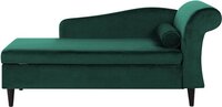 LUIRO Chaise Longue - Green Velvet - Right Side - Beliani