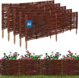 KOTARBAU® 5 st Bloembedrand, Wilgenhouten Hek, Beeteinfassing, 100 x 40 cm, Bruin