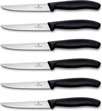 Victorinox Steakmessen - 6 stuks - Zwart - RVS - Vaatwasserbestendig