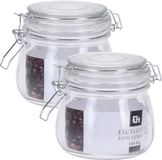Excellent Houseware keuken voedsel opslagpotten - 5x stuks - 500 ML - met beugel sluiting - glas - weckpotten - inmaakpotten