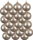 Decoris Kaemingk B.V. 24x Licht parel/champagne glazen kerstballen 6 cm - Mat/matte - Kerstboomversiering licht parel/champagne