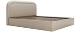 Vente-unique Lit avec rangement tissu beige 140 x 190 cm
