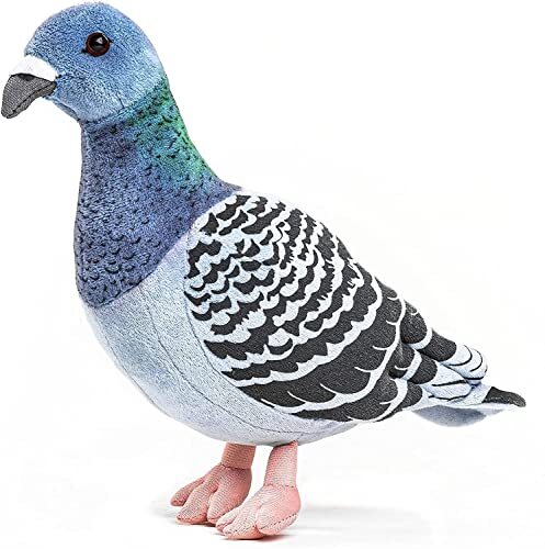Uni-Toys - Ringeldaube - 20 cm (hoogte) - duif, vogel - pluche dier, blauw/grijs