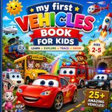 My First Vehicles Book For Kids | Learn Cars, Trucks, Trains, Airplanes, Boats & More | Fun Picture Book with Word Tracing, Bright Illustrations & ... Amazing vehicles with beautiful illustration