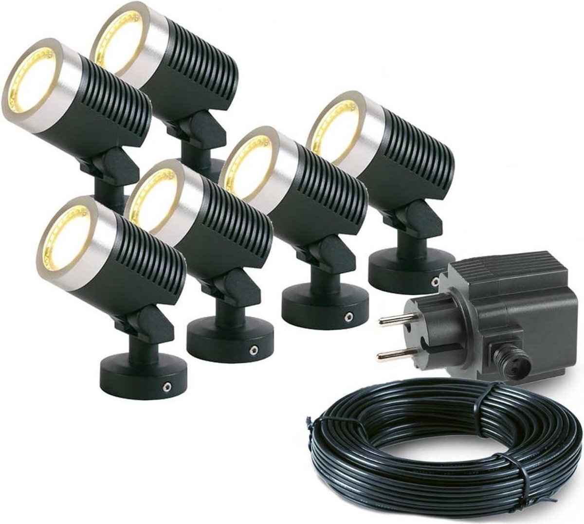 ABC-LED 6x LED grond spot - 12V - 5 watt - complete set