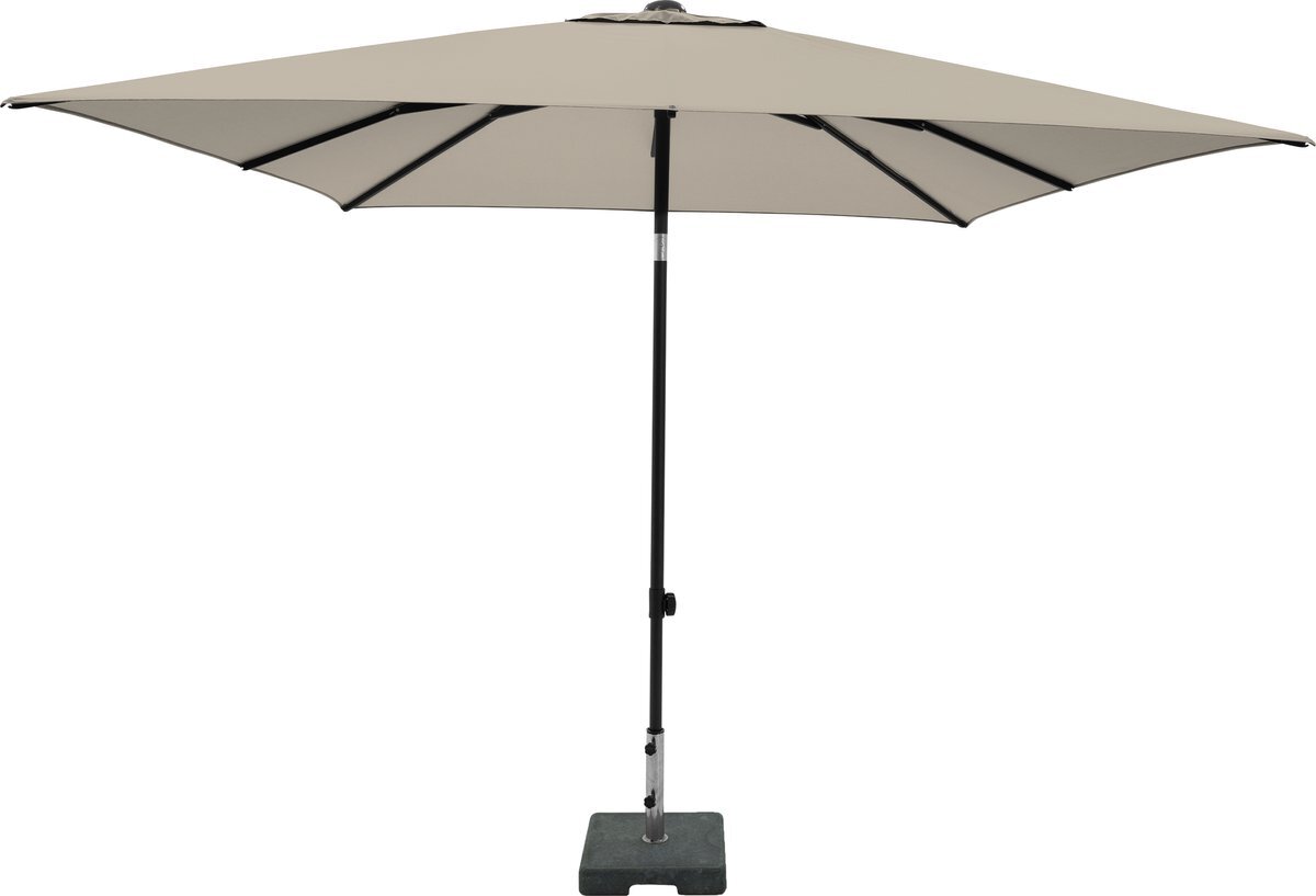 Madison Parasol Rechthoek Corsica Ecru | Mooie kantelbare rechthoekige parasol 200 x 250 cm