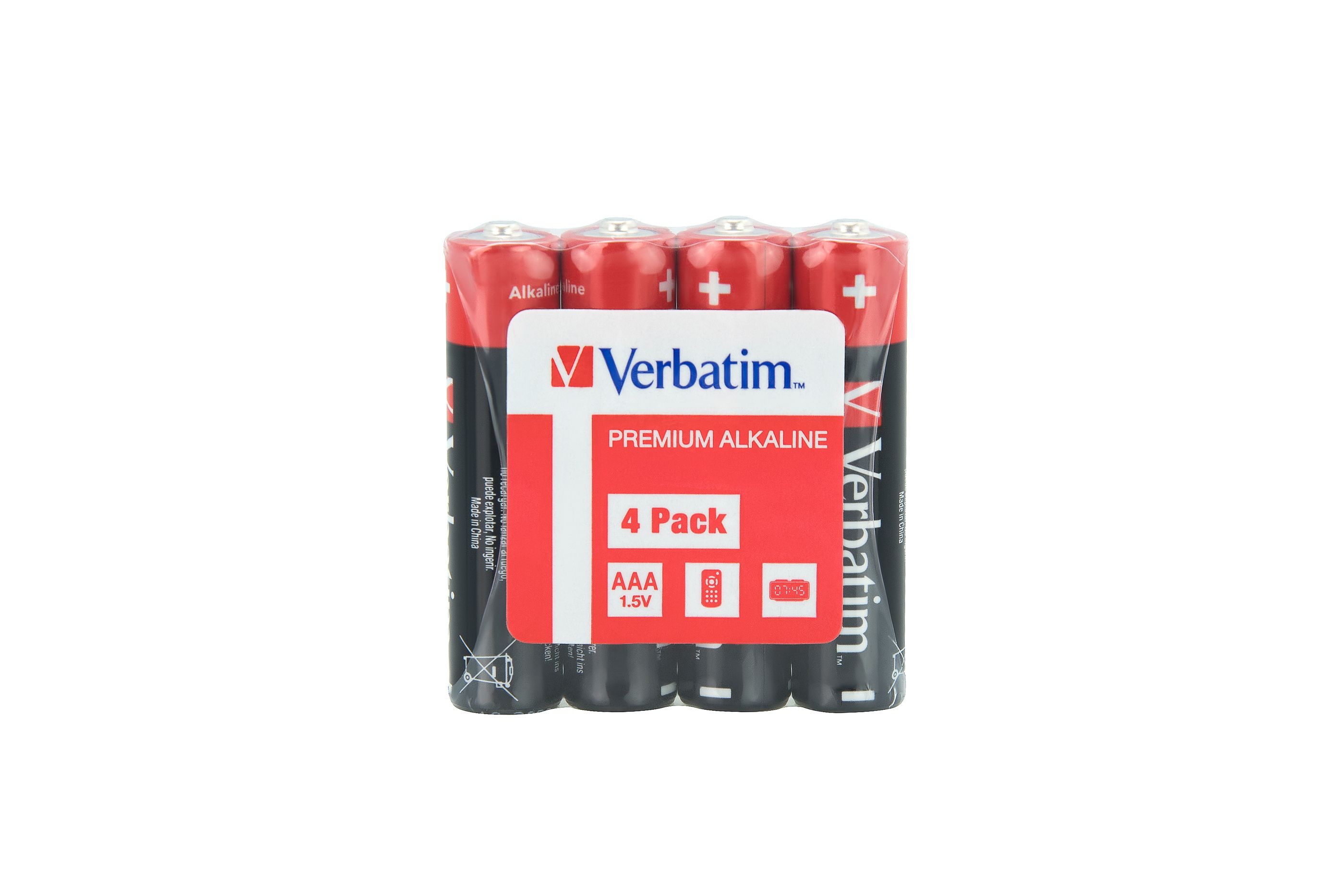 Verbatim AAA Alkaline Batterijen - Zwart/Rood - 1.5V - Blister