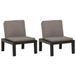 Fauteuils 2 pcs avec coussins plastique gris