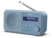 Tokyo Radio Dab+ FM Bluetooth - Acier bleu - Rechargeable via micro-USB ou sur piles AA - Avec minuterie et réveil