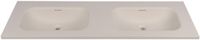 Saniclass Torino Meubelwastafel - 140.5x46x17.5cm - solid surface - 2 wasbakken - zonder kraangaten - off-white