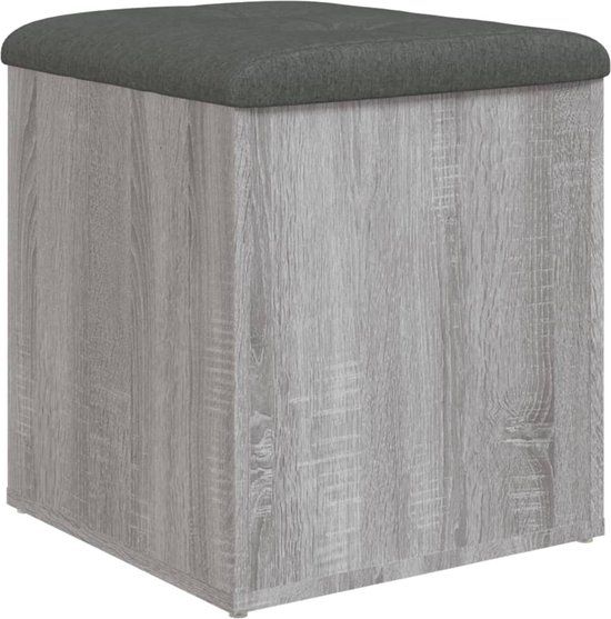vidaXL Opbergbankje 42x42x45 cm bewerkt hout grijs sonoma eikenkleurig