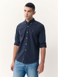 Next - Heren - Slim-fit Oxford-overhemd met lange mouwen - Blauw