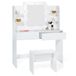 Idmarket - Coiffeuse Zelia Blanche Table de Maquillage 4 étagères, Miroir LED et tabouret