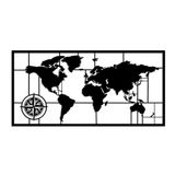 Stijlvol zwart decoratief metalen wandaccessoire, 50 x 101 cm