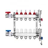 VEVOR Verwarmingsspruitstuk met 5 takken, 12,7 mm PEX-leidingen van PEX-roestvrij staal, met 12,7 mm adapters, voor hydronische straalvloeren, PEX-collectorkit