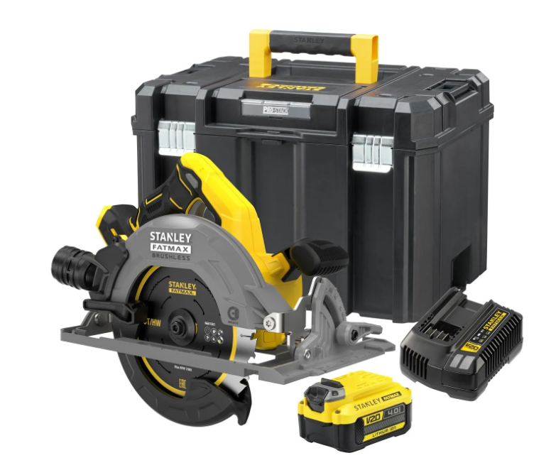 STANLEY FATMAX V20 18V Brushless Cirkelzaag 190mm (met 4.0Ah accu en lader) SFMCS551M1T-QW