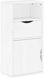 vidaXL Bijzetkast met lade ODDA 40x24x79 cm massief grenenhout wit