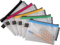 Exacompta 10x Transparante tassen in zachte plastic met ritssluiting - Geassorteerd - 34120E