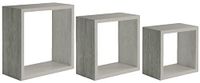 Homemania Incubo Wandrek voor wanddecoratie, woonkamer, slaapkamer, kantoor, MDF, eiken, grijs, 35 x 35 x 15,5/30 x 30 x 15,5/25 x 25 x 15,5 cm