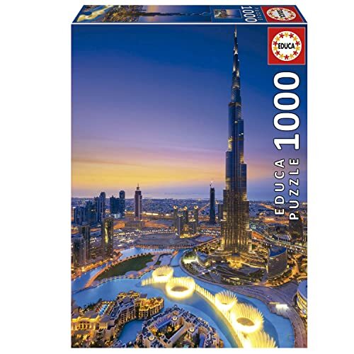 Educa - Burj Khalifa | Puzzel met 1000 stukjes, afmetingen ca. 1 keer gemonteerd: 48 x 68 cm, incl. staart Fix-puzzel voor het ophangen van een keer, vanaf 14 jaar (19642)