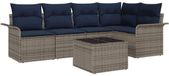 vidaXL Tuinbank Set 6-delig Grijs Polyrattan