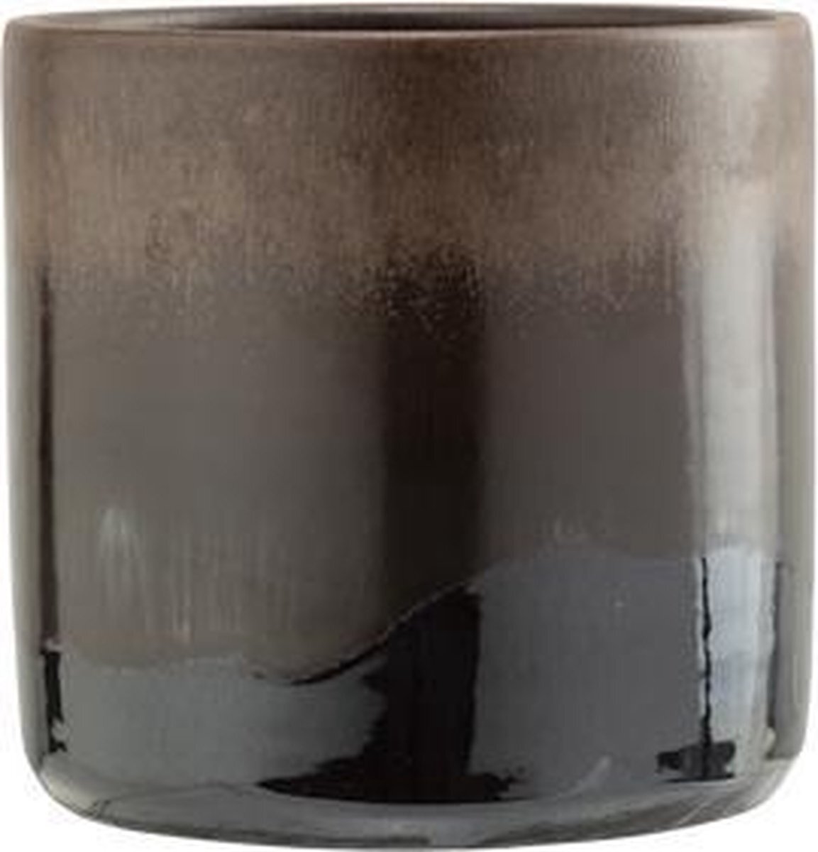 Cosy@Home - Bloempot - Glazed bruin - 15x15xH16cm - Aardewerk
