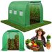 Bâche en plastique, 7 m², 350 x 200 x 200 cm, vert, 6 fenêtres, protection UV4