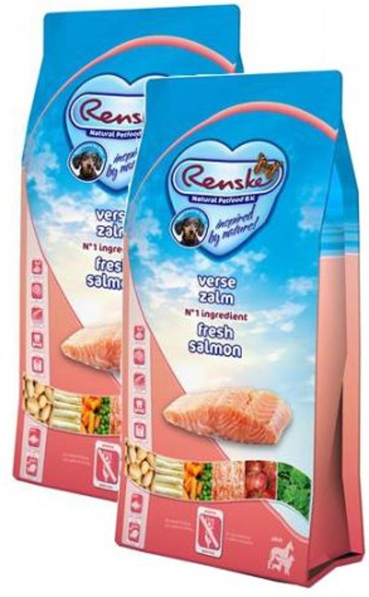 RENSKE super premium adult zalm graanvrij hondenvoer 2x 12 kg