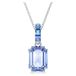 Swarovski Millenia hanger, Octagon-slijpvorm, Blauw, Rodium toplaag