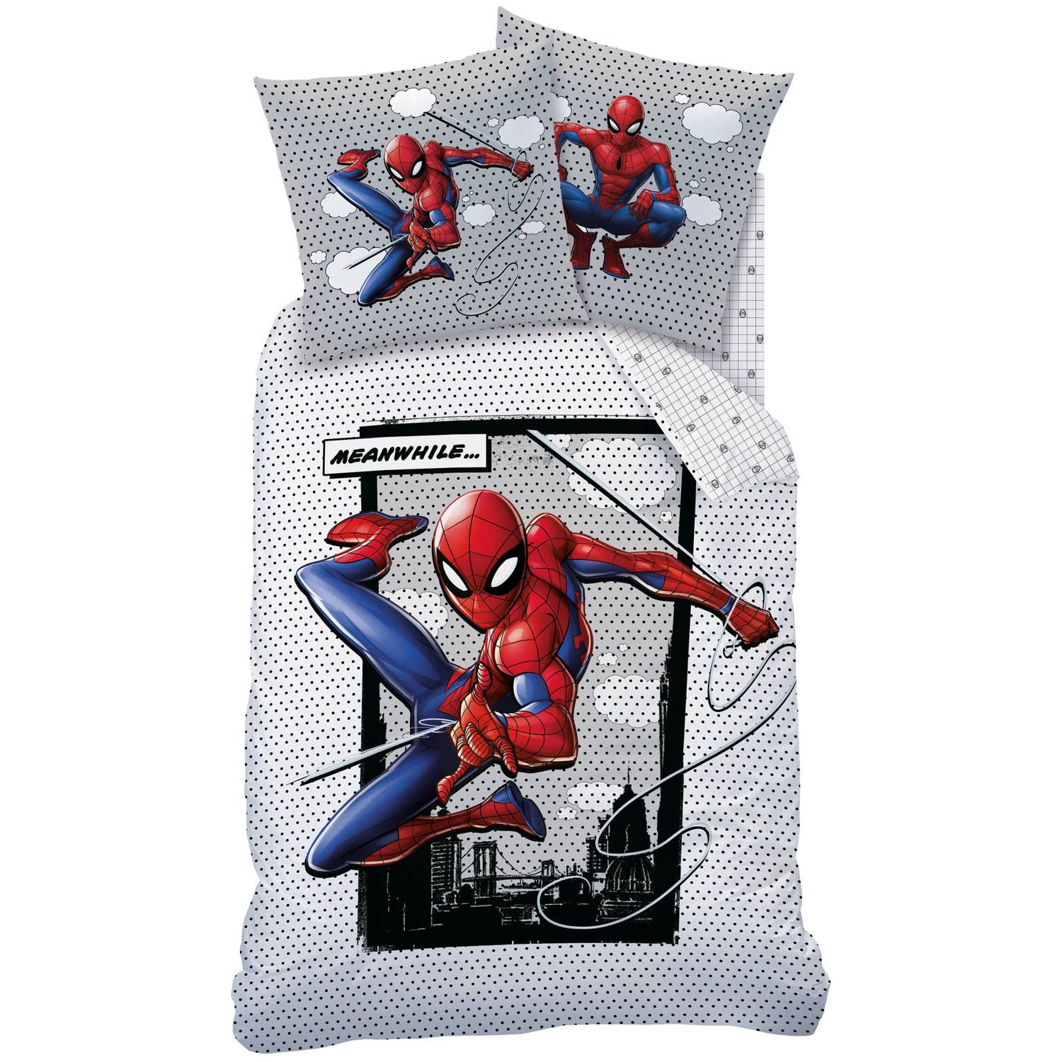 Spiderman Dekbedovertrek Hero - Eenpersoons - 140 x 200 cm - Katoen - Wit