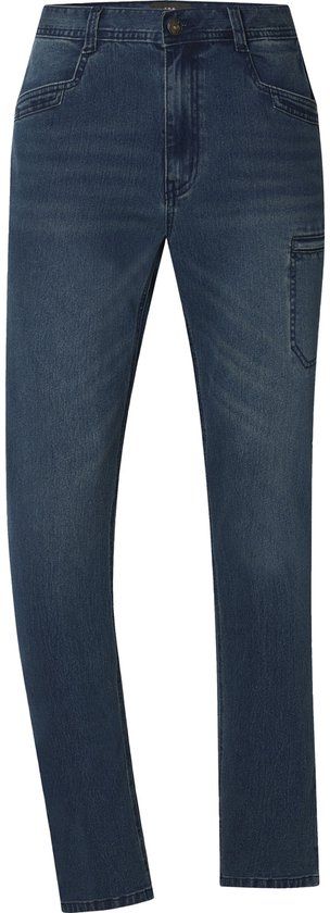 Jan Vanderstorm heren Cargojeans - 74 - blauw - Plus Size
