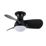 wonderlamp Kleine Plafondventilator, 64 cm, Stil, LED, Zwart, CCT 3000-4000-6000 K, Dimbaar, 20 W