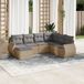 Maison Exclusive - Ensemble de meubles de jardin 7 pièces avec canapé et coussins, beige, en polyrotin