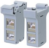 LogiLink Adaptateur pour rail DIN, coupleurs en ligne Cat.6A, blindé, gris clair