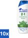Head & Shoulders 10 x 2in1 Anti-Roos Shampoo & Conditioner - Menthol Fresh - 270 ml