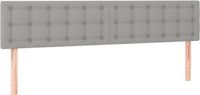 vidaXL Hoofdbord 200x5x78/88 cm stof lichtgrijs