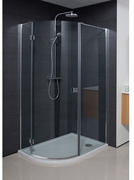 Crosswater Design New douchecabine kwartrond 120x90x195cm 1 draaideur zilver profiel helder glas DQSSC12X9+