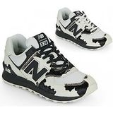 New Balance W574V2_LI Chaussures en cuir 574 imprimé blanc, noir