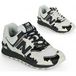 New Balance W574V2_LI Chaussures en cuir 574 imprimé blanc, noir