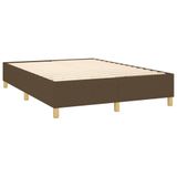vidaXL Boxspringbed met matras en LED-verlichting, donkerbruin, 140x190 cm, stof