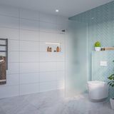Fortifura Galeria Inloopdouche - Mat Glas - 80x200cm - 8mm - Nano - Blind Inbouw Profiel