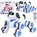 Lean toys Chien robot télécommandé – 8 roues dérives et cascades à 360° – bleu