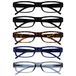 Leesbril The Reading Glasses Leesbril waarde set van 5 lichtgewicht mannen vrouwen zwart donkerbruin blauw grijs RRRRR32-11237 +1,00, Meerkleurig