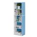 Furinno Luder 5-Tier Omkeerbare Kleur Open Plank Boekenkast, Wit/Lichtblauw